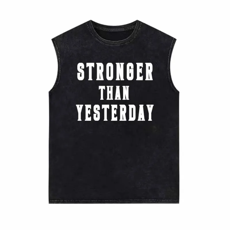 Stronger Than Yesterday Vintage Washed Vest Top sold by GTHIC
