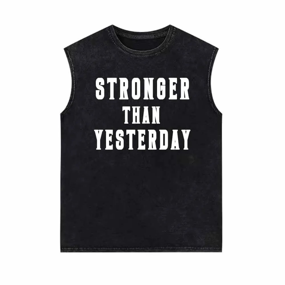 Stronger Than Yesterday Vintage Washed Vest Top sold by GTHIC