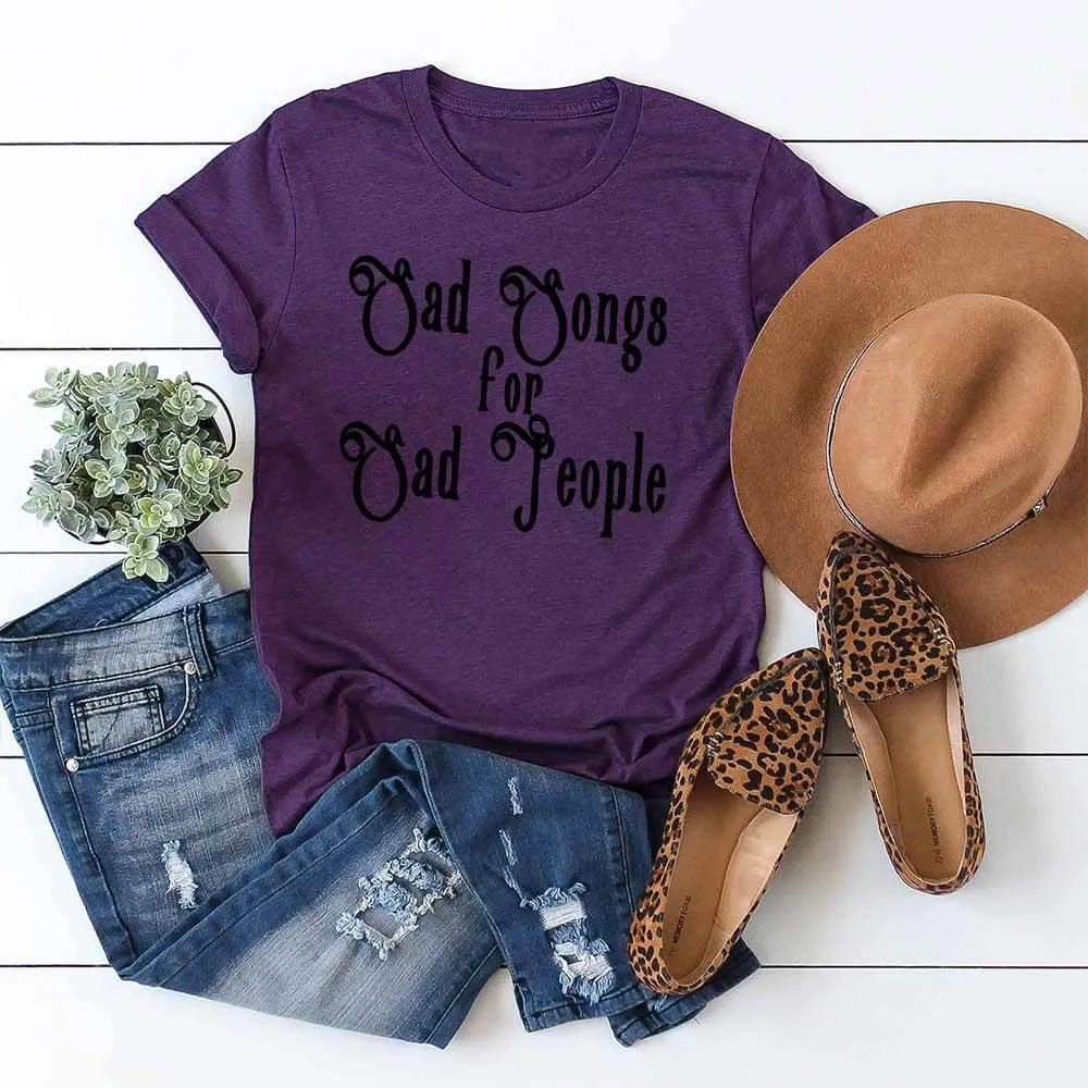 Sad Songs for Sad People Print Casual Crew Neck T-shirt sold by GTHIC product image thumbnail 2