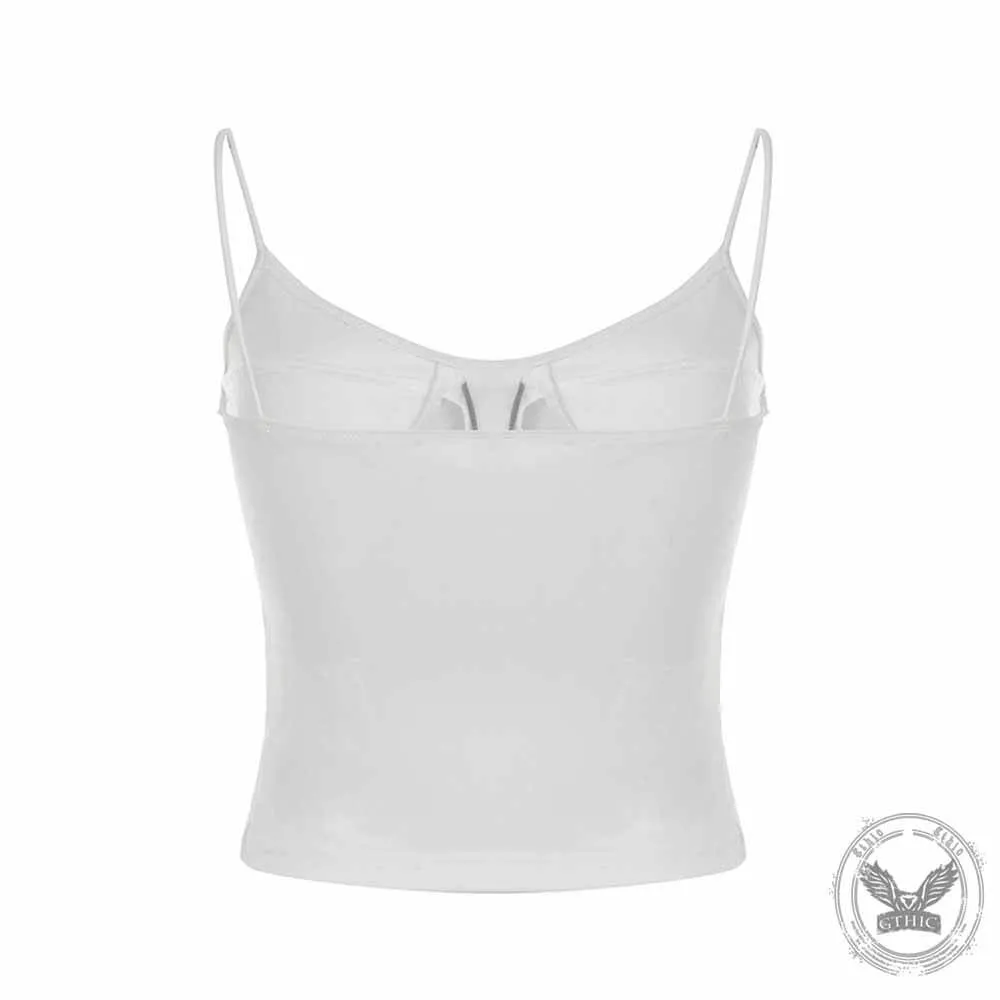 Sexy Mesh Splicing Low Neck See-Through Strappy Vest sold by GTHIC product image thumbnail 3