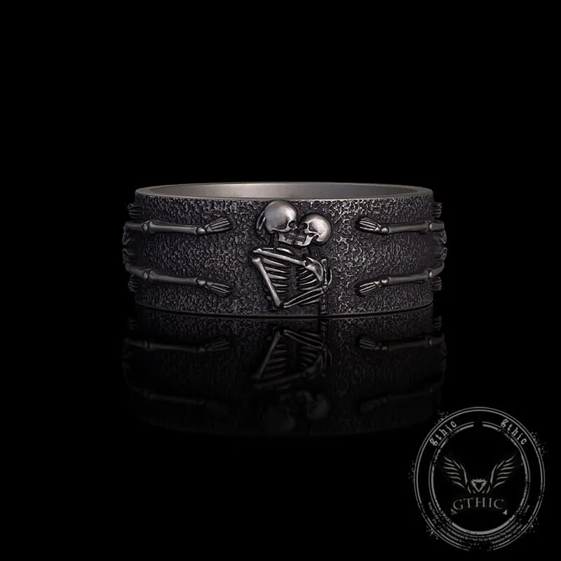 Till Death Do Us Part Heart Sterling Silver Skeleton Ring sold by GTHIC product image thumbnail 4