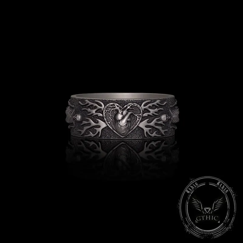 Till Death Do Us Part Heart Sterling Silver Skeleton Ring sold by GTHIC product image thumbnail 2