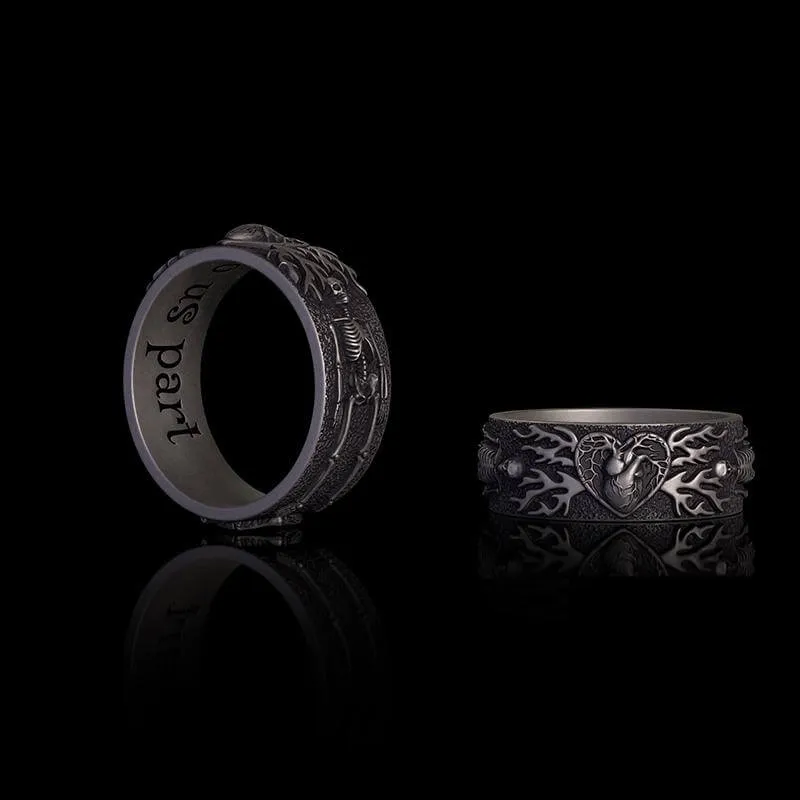 Till Death Do Us Part Heart Sterling Silver Skeleton Ring sold by GTHIC