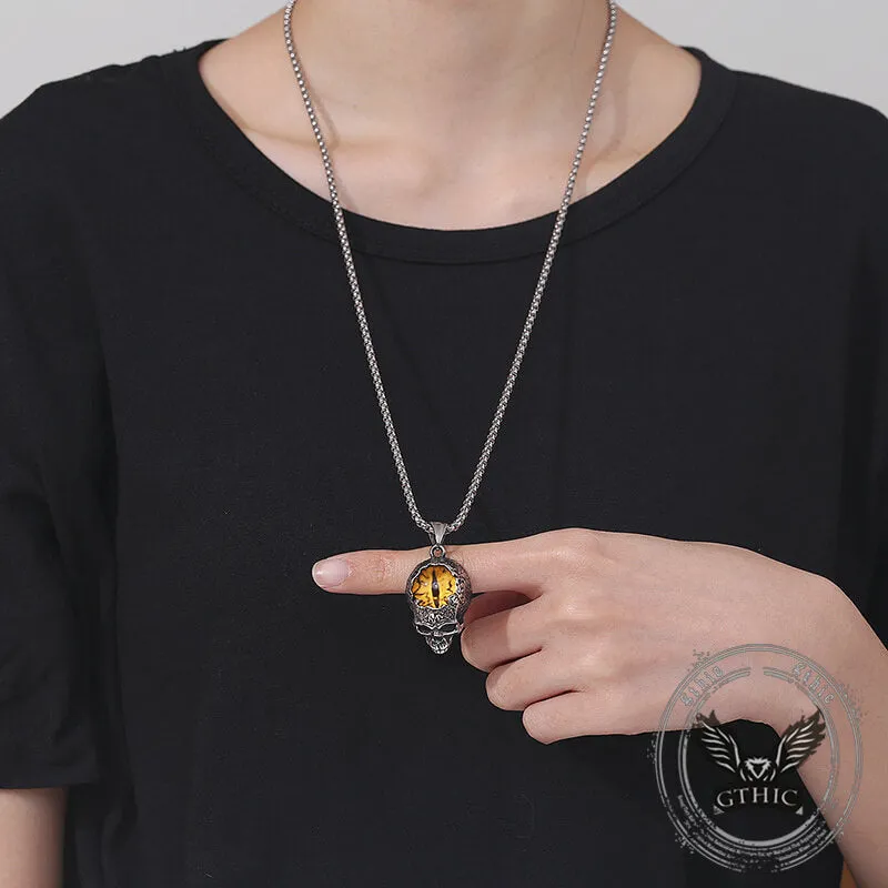 Vintage Devil Eye Stainless Steel Skull Pendant sold by GTHIC product image thumbnail 2