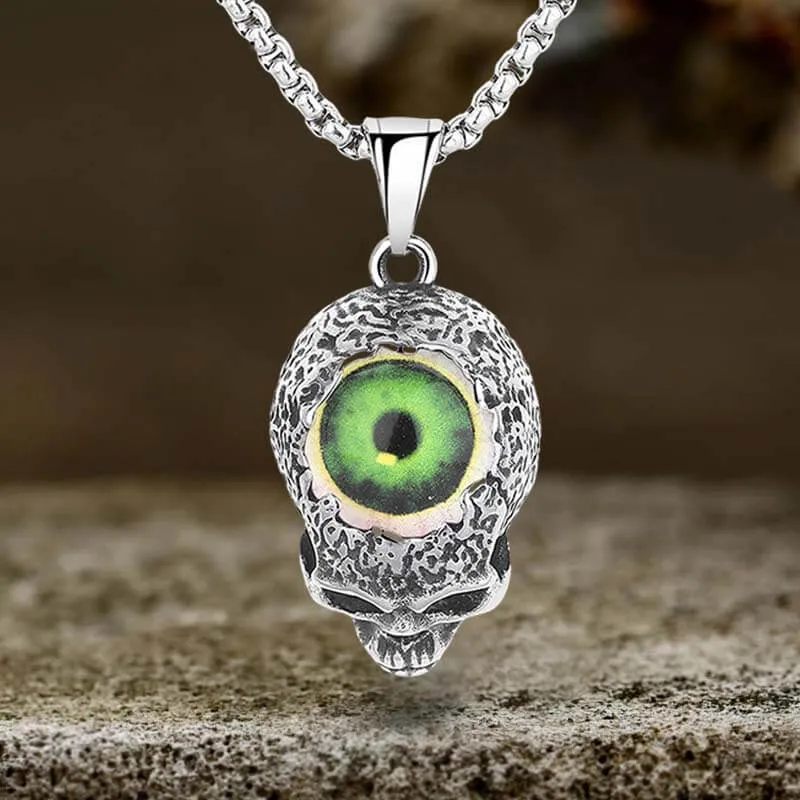 Vintage Devil Eye Stainless Steel Skull Pendant sold by GTHIC product image thumbnail 5
