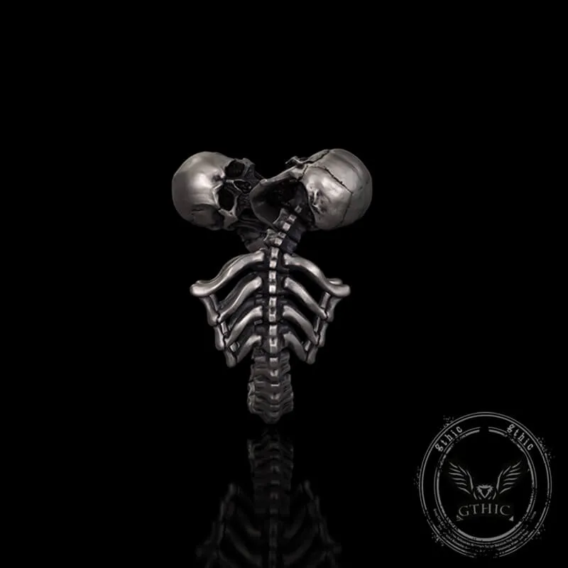 Gothic Love Kiss Sterling Silver Skull Ring sold by GTHIC product image thumbnail 4