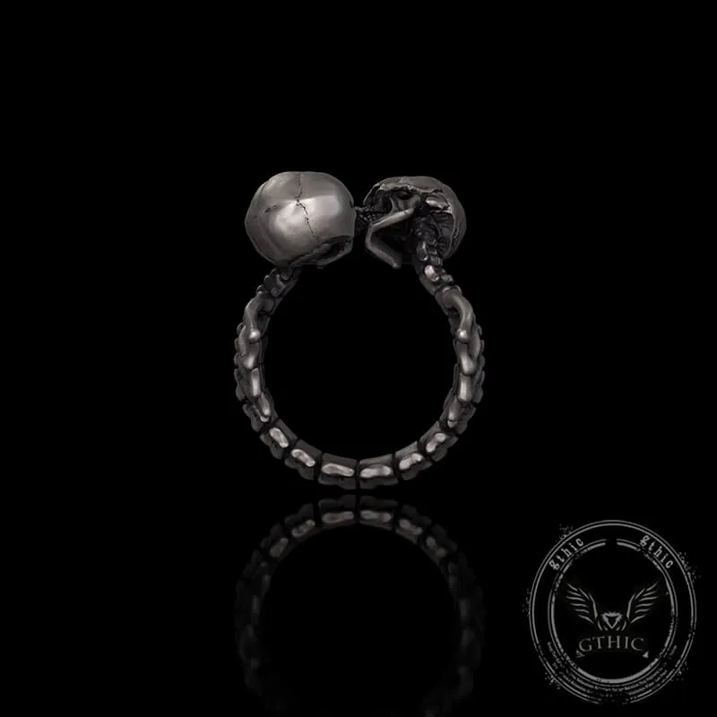 Gothic Love Kiss Sterling Silver Skull Ring sold by GTHIC product image thumbnail 3
