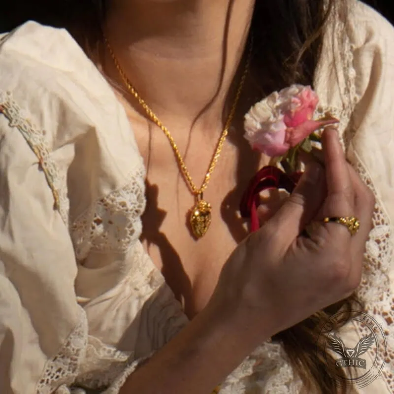 Gold Heart Shape Openable Copper Locket Necklace sold by GTHIC product image thumbnail 3