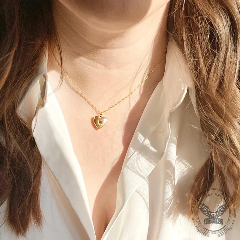Simple Heart Birthstone Openable Copper Locket Necklace sold by GTHIC product image thumbnail 5