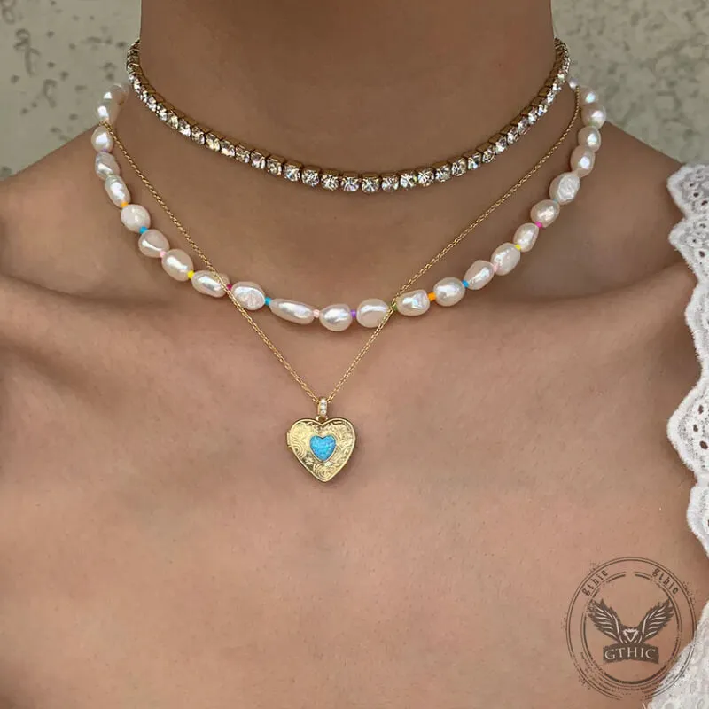 Simple Peach Heart Openable Copper Locket Necklace sold by GTHIC product image thumbnail 2