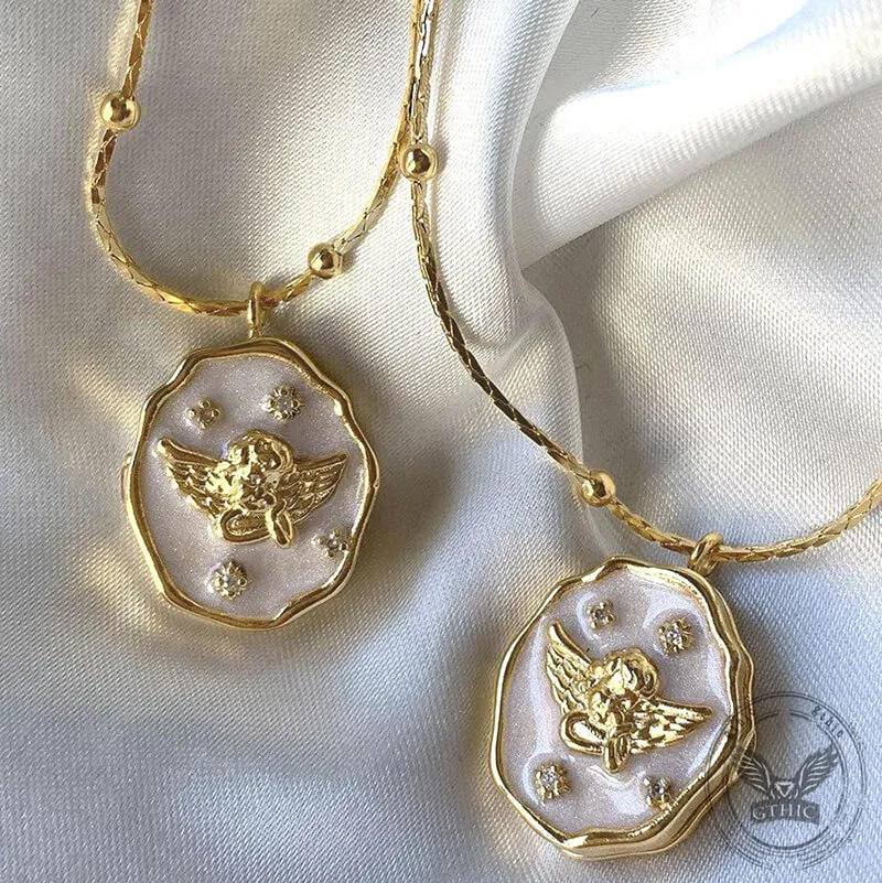 Literary Angel Loving Pet Photo Frame Copper Locket Necklace sold by GTHIC product image thumbnail 3