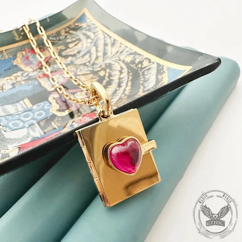 Retro Heart Openable Notebook Copper Locket Necklace sold by GTHIC product image thumbnail 4