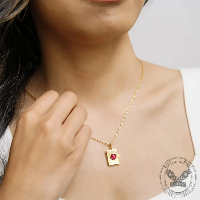 Retro Heart Openable Notebook Copper Locket Necklace sold by GTHIC product image thumbnail 2