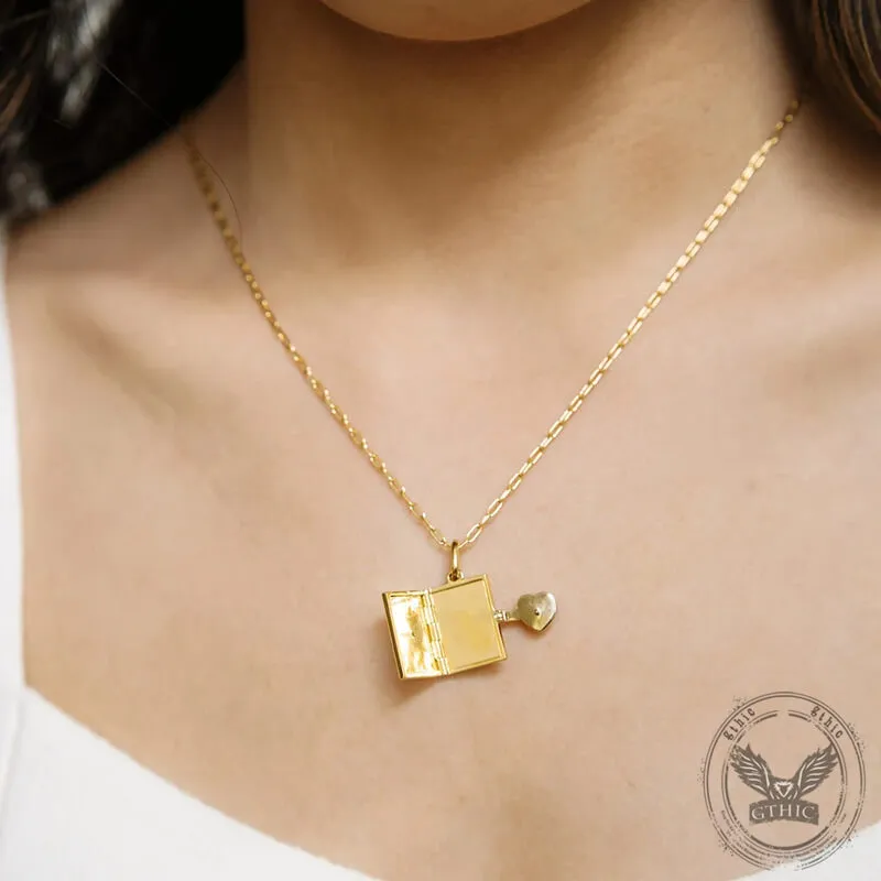 Retro Heart Openable Notebook Copper Locket Necklace sold by GTHIC product image thumbnail 3