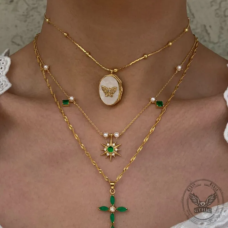 Vintage Butterfly Shell Openable Copper Locket Necklace sold by GTHIC product image thumbnail 2