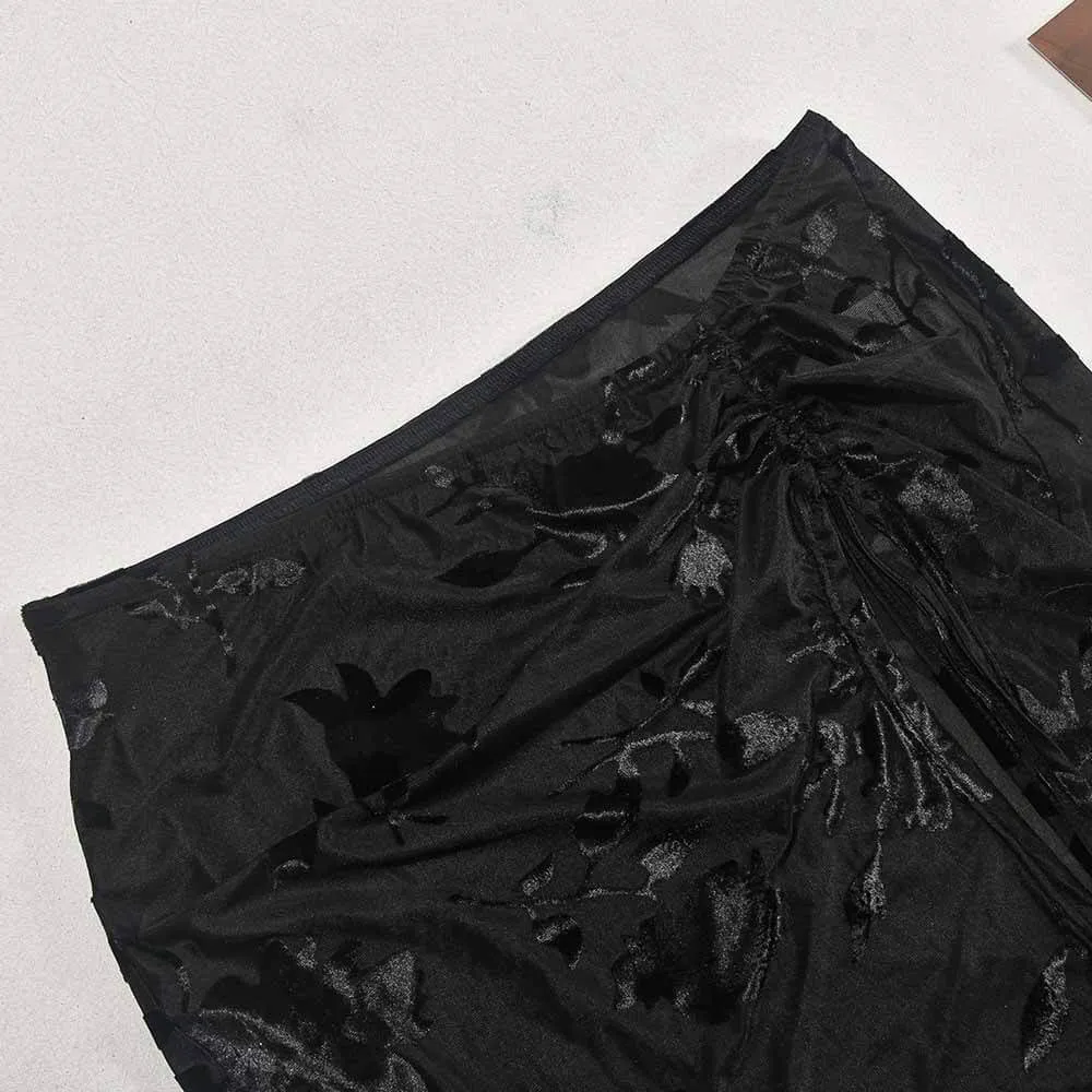 Sexy Navel-Baring One-Shoulder Strappy Top Skirt Set sold by GTHIC product image thumbnail 5