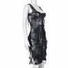 Slim Tie-Dye Button Tassel Sleeveless Midi Dress sold by GTHIC