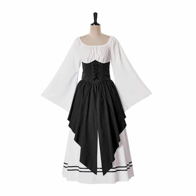 Medieval Retro Contrast Flying Sleeves Formal Dress sold by GTHIC