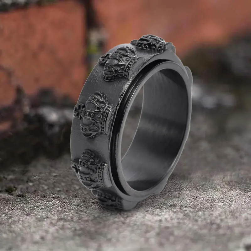 Vintage Crown Stainless Steel Spinner Ring sold by GTHIC product image thumbnail 5