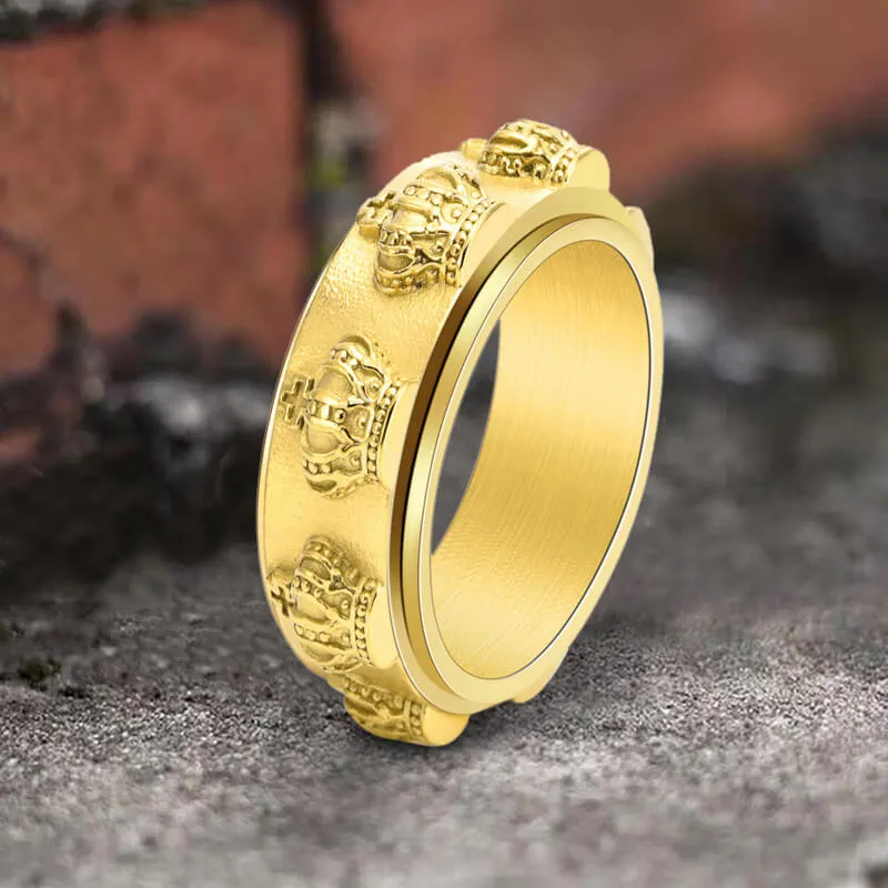 Vintage Crown Stainless Steel Spinner Ring sold by GTHIC product image thumbnail 4