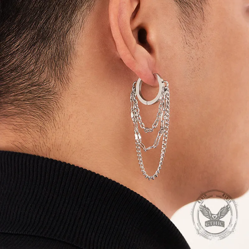 Punk Long Tassel Chain Stainless Steel Earrings sold by GTHIC product image thumbnail 2