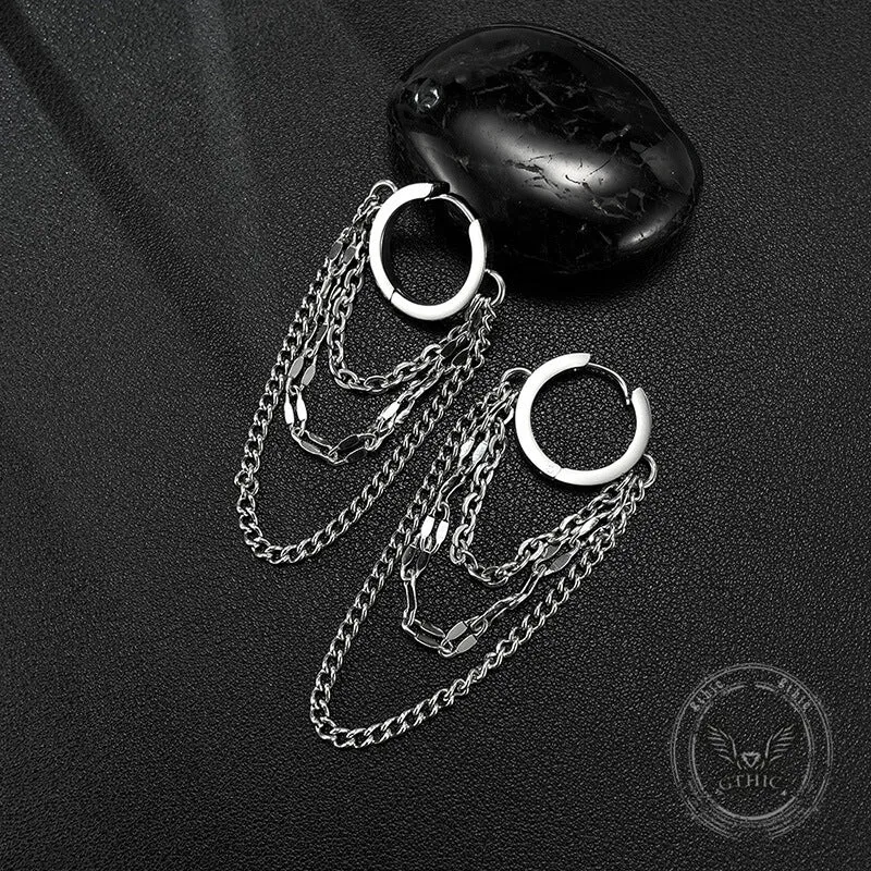 Punk Long Tassel Chain Stainless Steel Earrings sold by GTHIC product image thumbnail 4