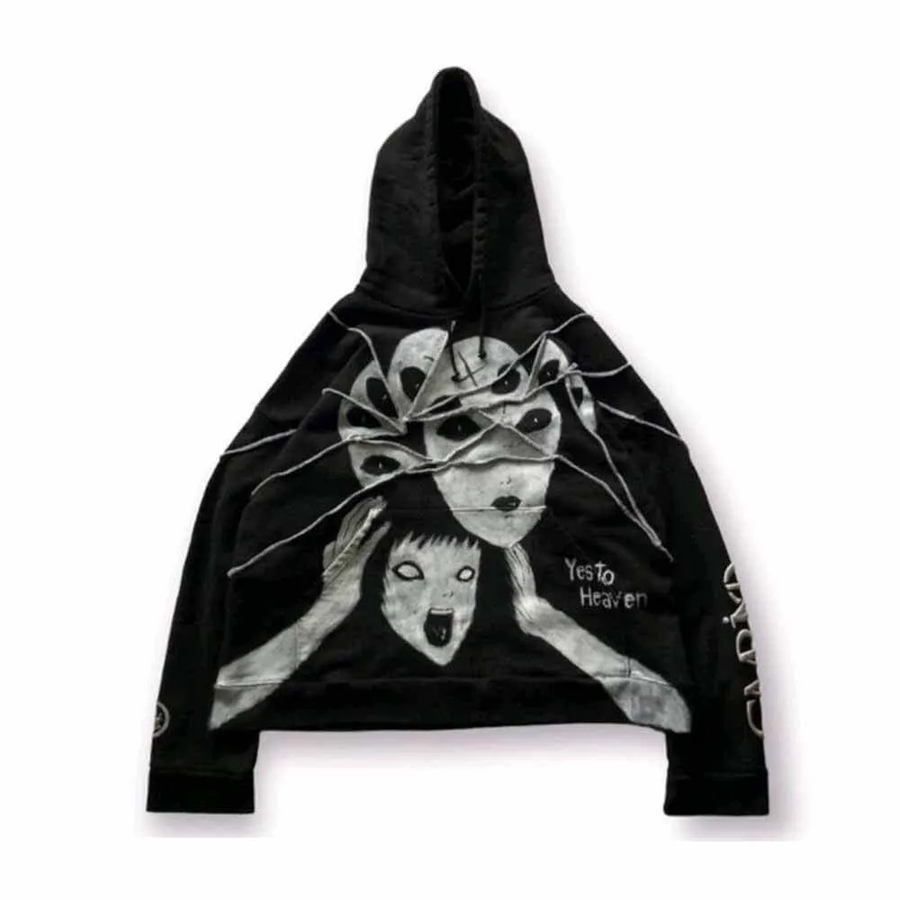 Gothic 3D Dark Girl Print Embroidery Loose Hoodie sold by GTHIC product image thumbnail 2