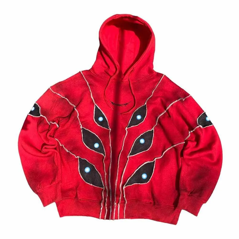 American Retro Devil Eye Embroidery Cloth Stitching Hoodie sold by GTHIC product image thumbnail 3