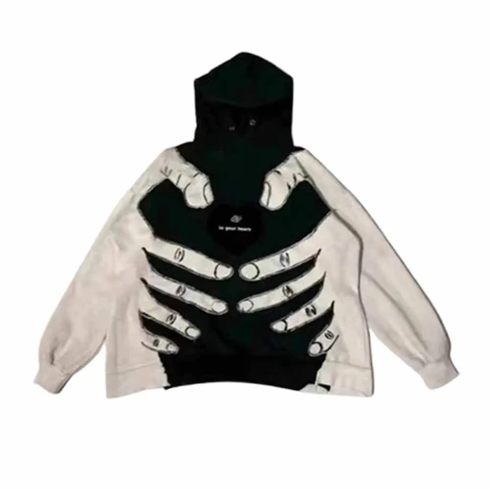 Fashion Dark Style Cloth Splicing Devil's Hand Loose Hoodie sold by GTHIC product image thumbnail 4