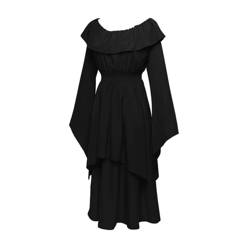 Gothic Crew Neck Solid Color Victorian Dress made by GTHIC