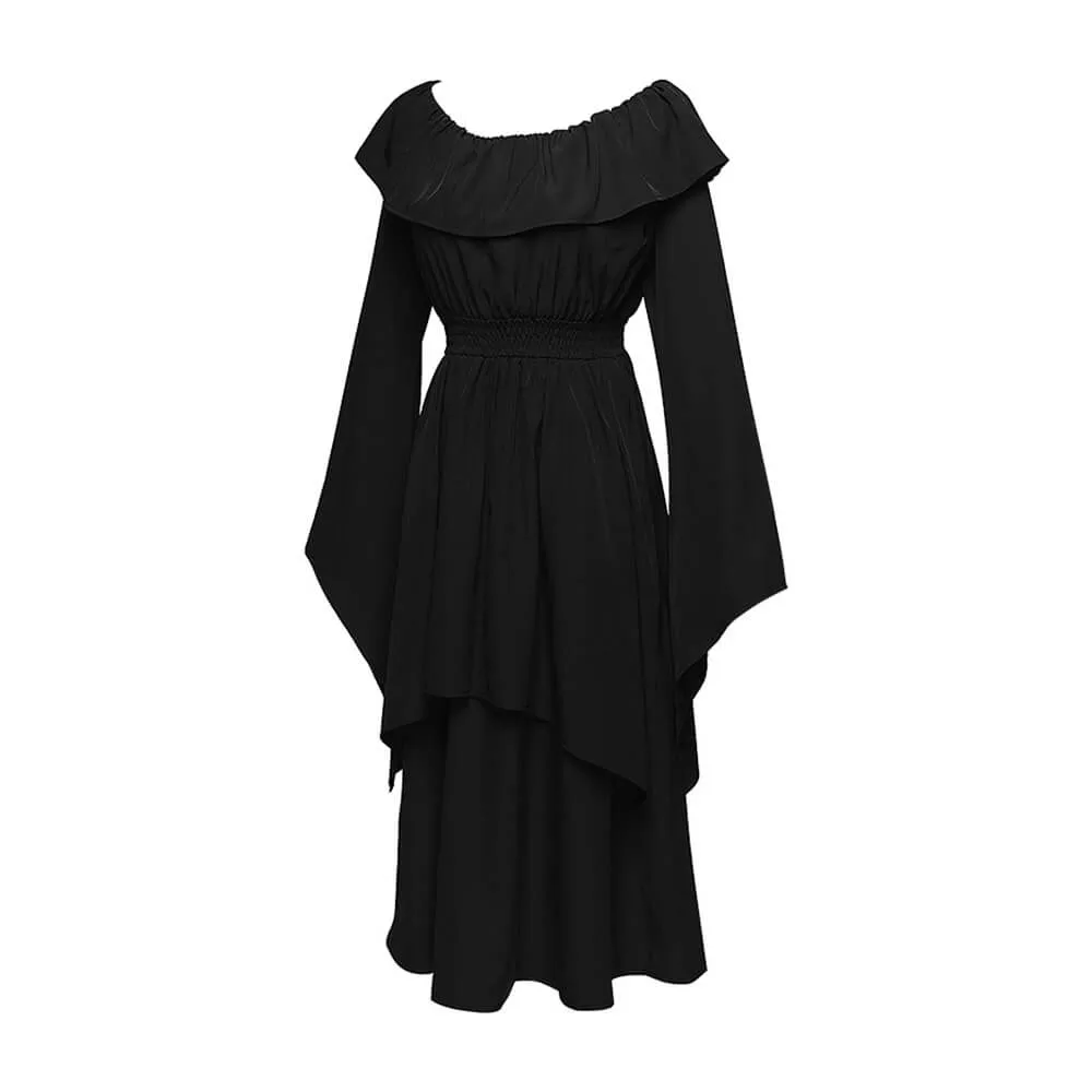 Gothic Crew Neck Solid Color Victorian Dress sold by GTHIC