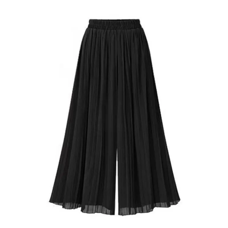 Solid Color Wide-Leg Loose High Waist Pleated Pants made by GTHIC