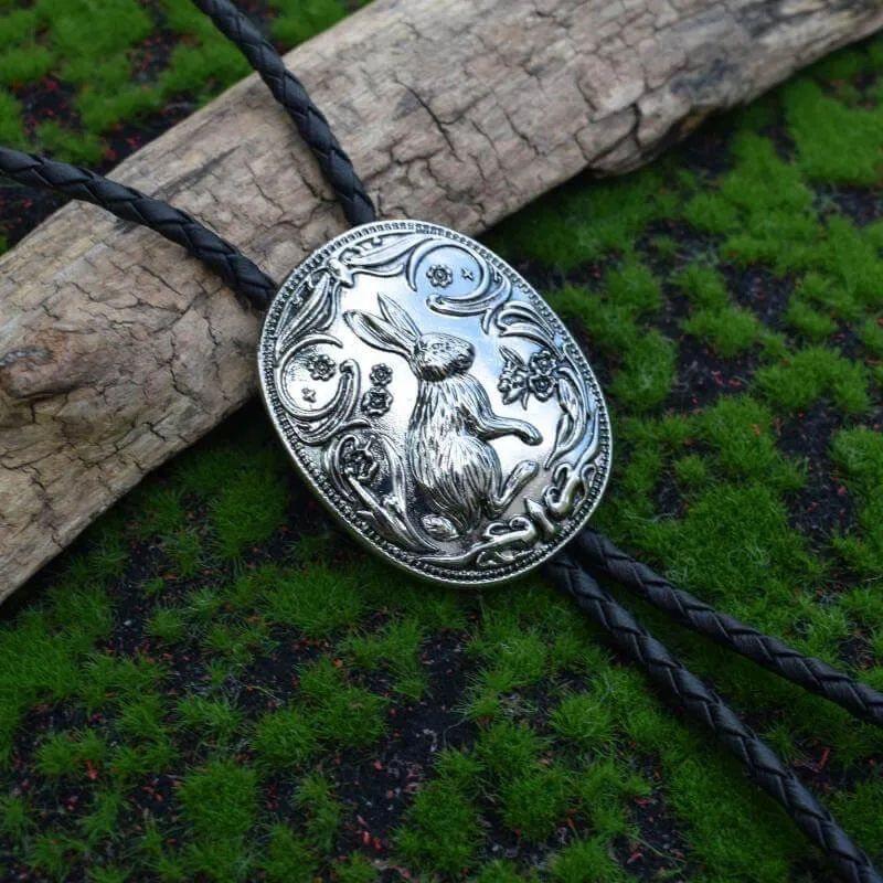 Vintage Rose Rabbit Mushroom Alloy Cowboy Bolo Tie sold by GTHIC product image thumbnail 3