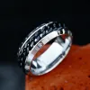 Viking Runes Chain Nordic Spinner Stainless Steel Ring sold by GTHIC
