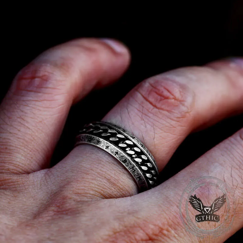 Viking Runes Chain Nordic Spinner Stainless Steel Ring sold by GTHIC product image thumbnail 2