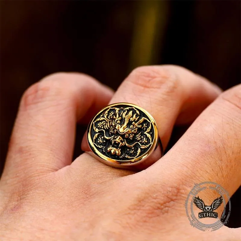 Vintage Dragon Head Pattern Stainless Steel Ring sold by GTHIC product image thumbnail 2