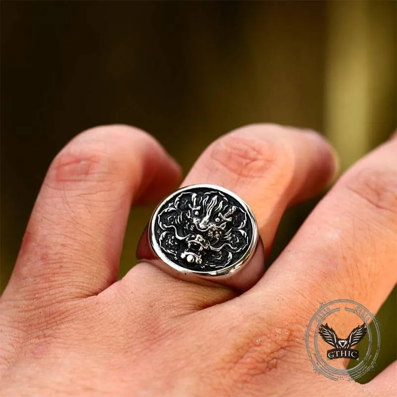 Vintage Dragon Head Pattern Stainless Steel Ring sold by GTHIC product image thumbnail 3