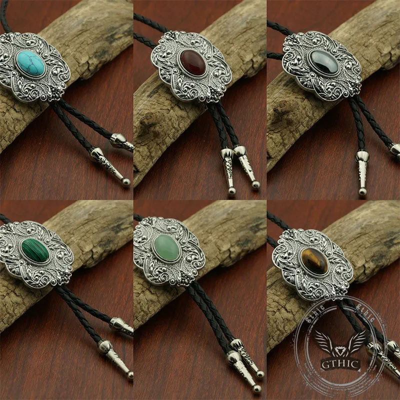 Classic Gemstone Western Cowboy Zinc Alloy Bolo Tie sold by GTHIC product image thumbnail 2