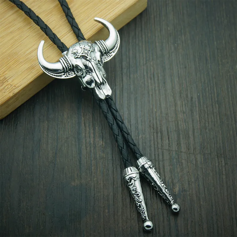 Vintage Bull Head Western Cowboy Zinc Alloy Bolo Tie sold by GTHIC product image thumbnail 2