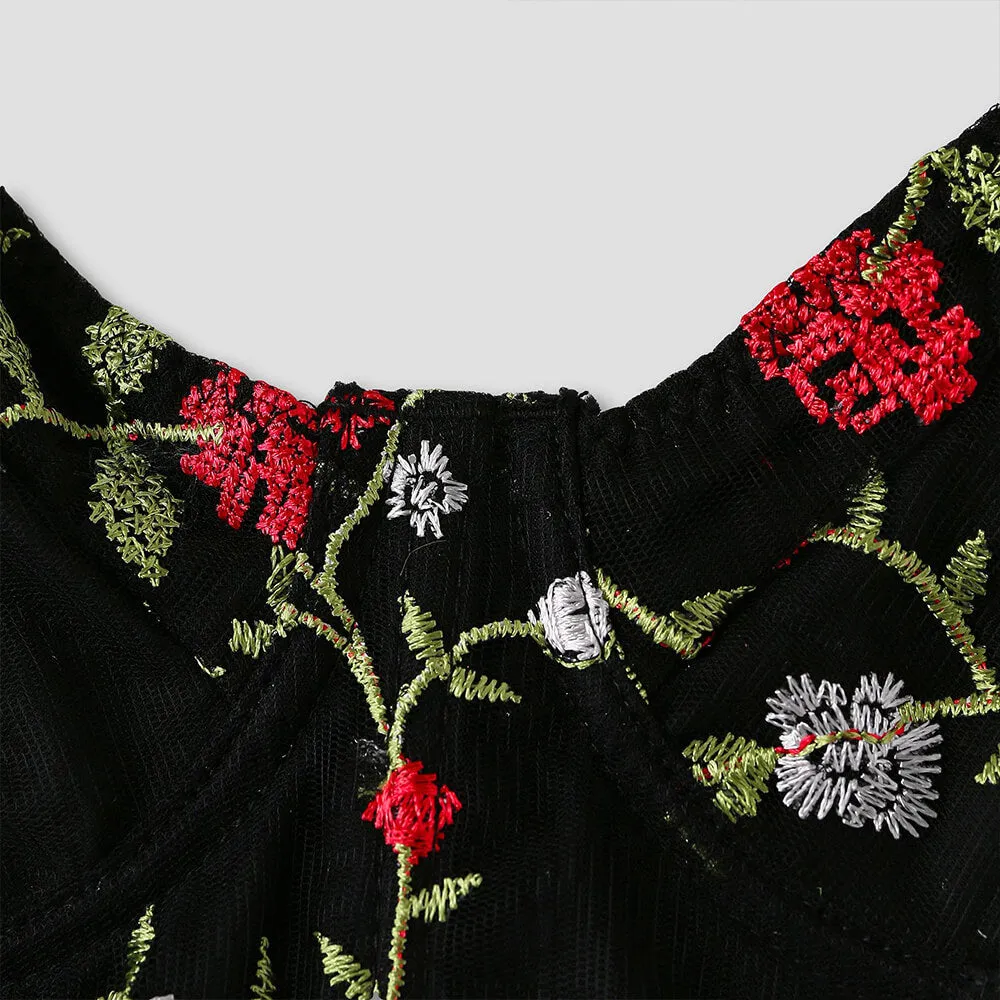 Vintage Rose Embroidered Mesh Short Camisole sold by GTHIC product image thumbnail 5