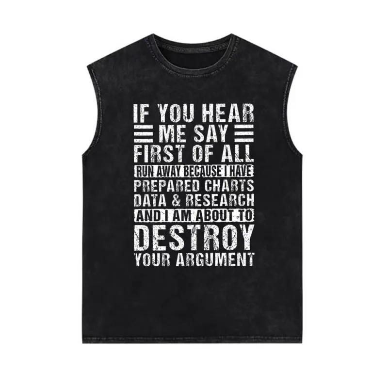 If You Hear Me Say Letters Vintage Washed Vest Top sold by GTHIC