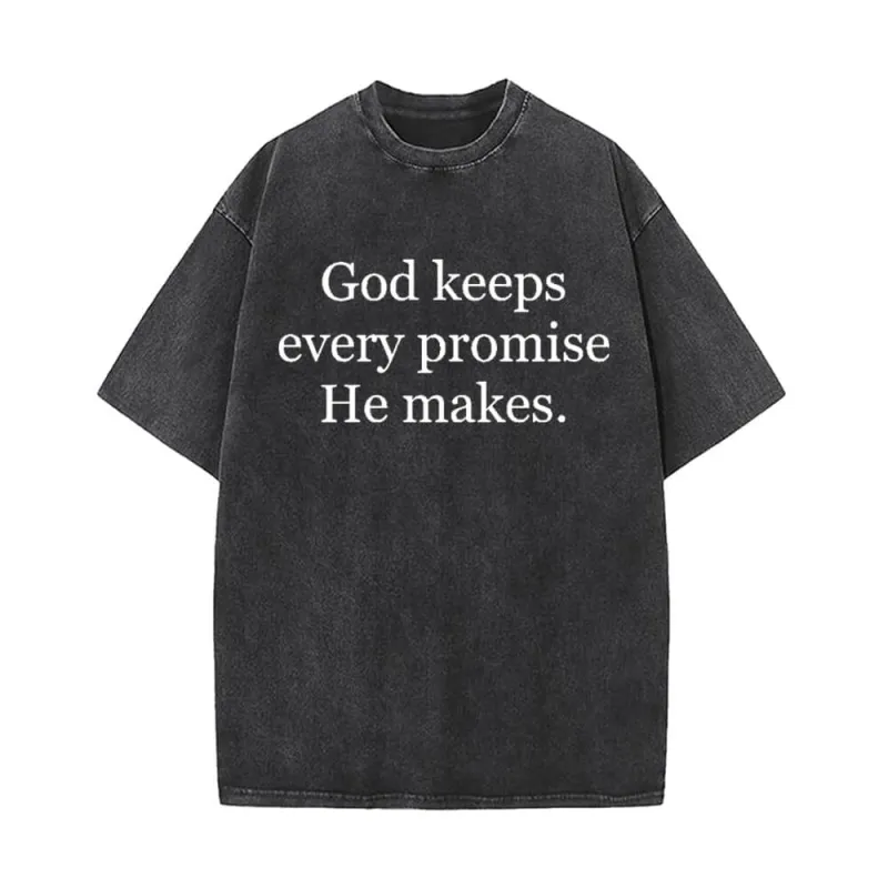 God Keeps Every Promise He Makes Vintage Washed T-shirt sold by GTHIC