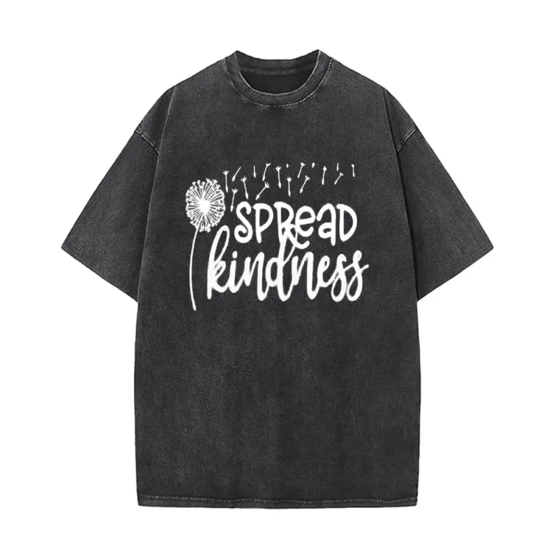 Spread Kindness Dandelion Pattern Vintage Washed T-shirt sold by GTHIC