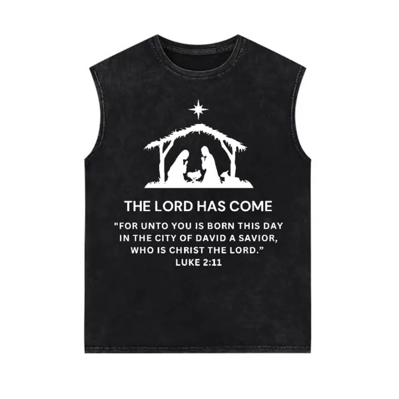 The Lord Has Come Vintage Washed Vest Top sold by GTHIC
