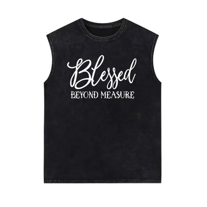Blessed Beyond Measure Vintage Washed Vest Top sold by GTHIC