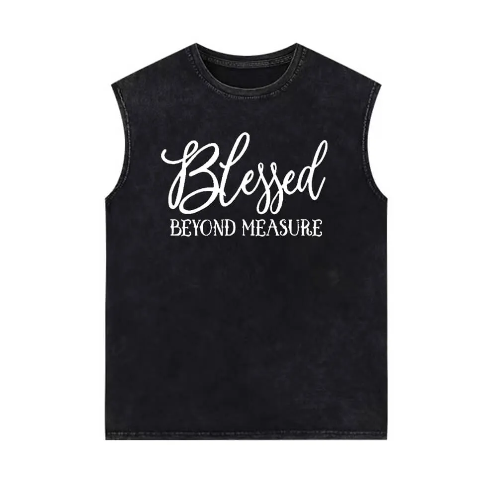 Blessed Beyond Measure Vintage Washed Vest Top sold by GTHIC