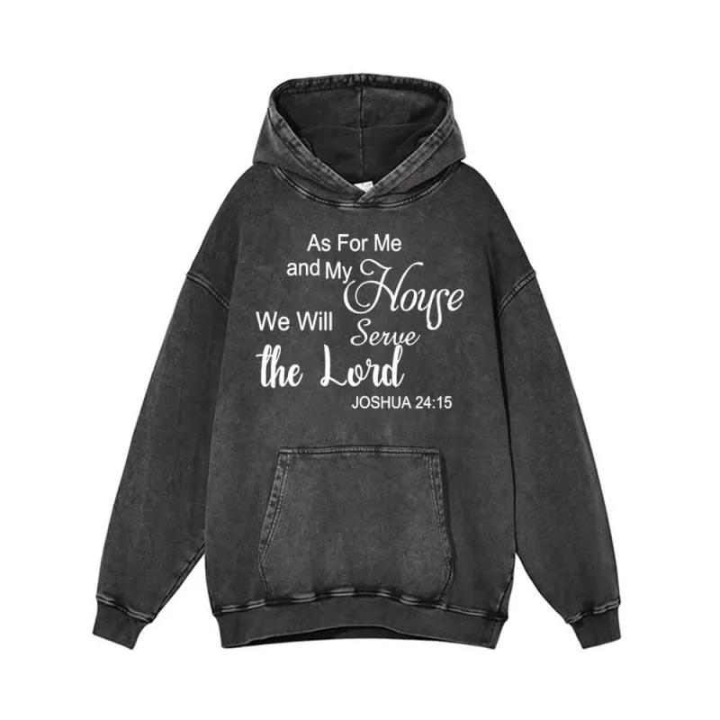 We Will Serve The Lord Vintage Washed Hoodie sold by GTHIC
