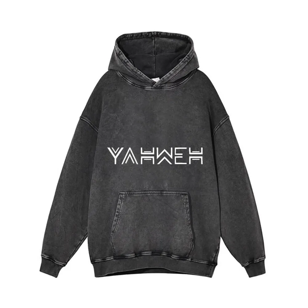 Yahweh Pattern Vintage Washed Hoodie sold by GTHIC