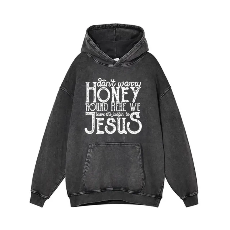 We Leave the Judgin' to Jesus Vintage Washed Hoodie sold by GTHIC