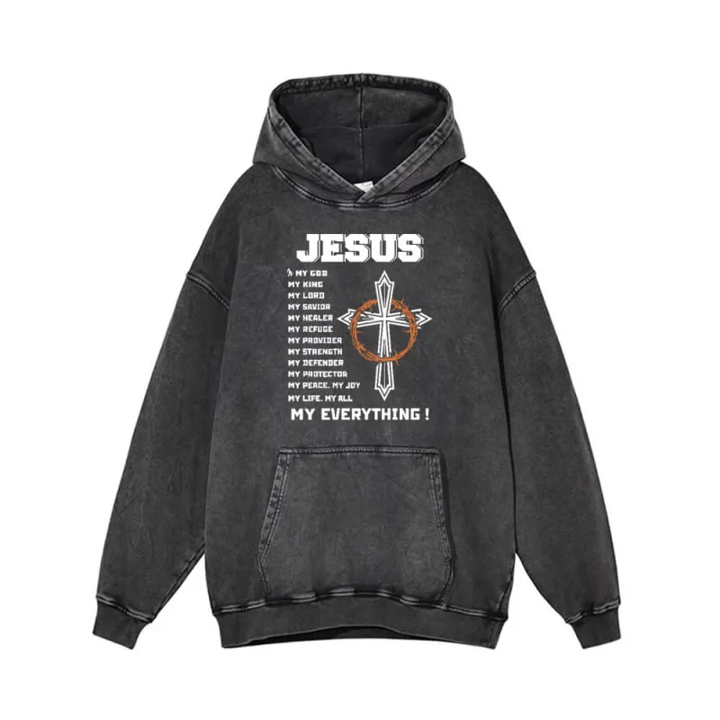 Jesus Is My Everything Vintage Washed Hoodie sold by GTHIC